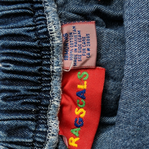 vintage ragscals scalloped trim denim skort with pink bows 18 months baby girl - Picture 2 of 7